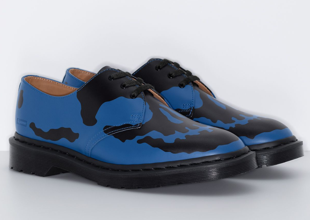 Supreme x Dr. Martens 1461 3-Eye Shoe Blue/Black - Angle