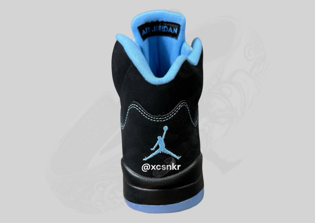Air Jordan 5 Retro Black University Blue Heel
