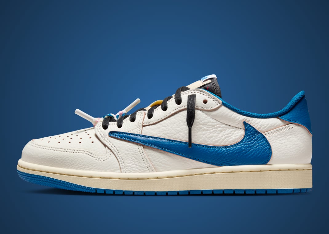 fragment design x Travis Scott x Air Jordan 1 Retro Low OG Sail Military Blue