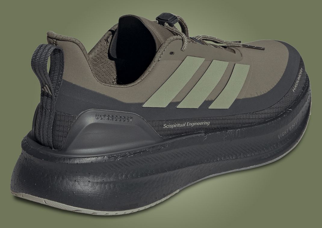 Hermanos Koumori x adidas Ultraboost 5 Tent Green Heel Angle