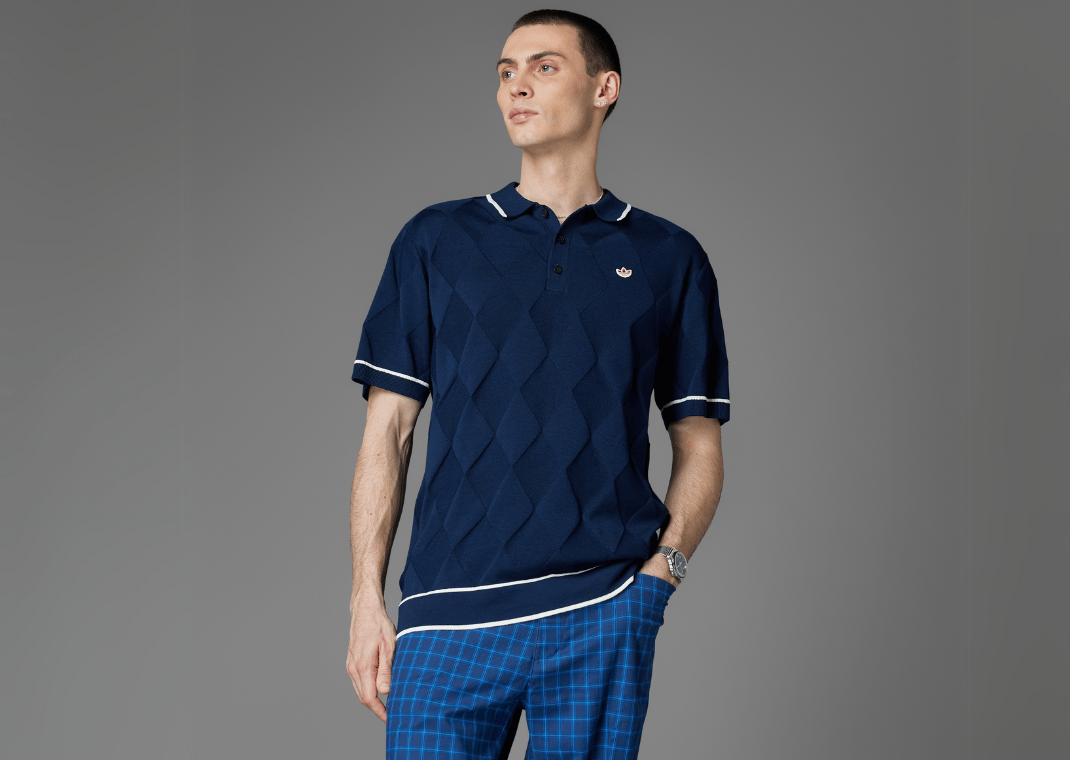 Argyle Knit Polo Shirt