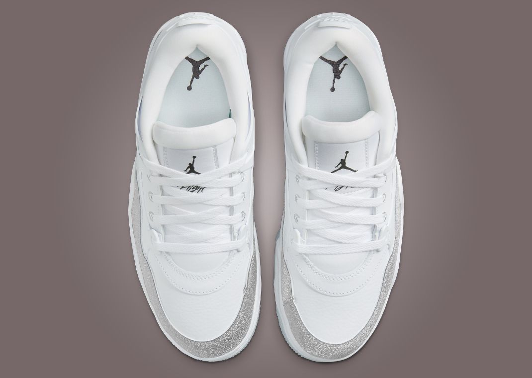 white jordans silver glitter