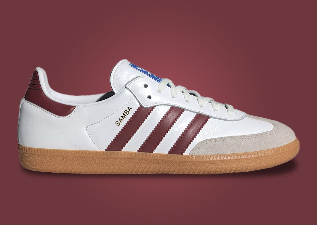 adidas Samba OG Cloud White Collegiate Burgundy Lateral