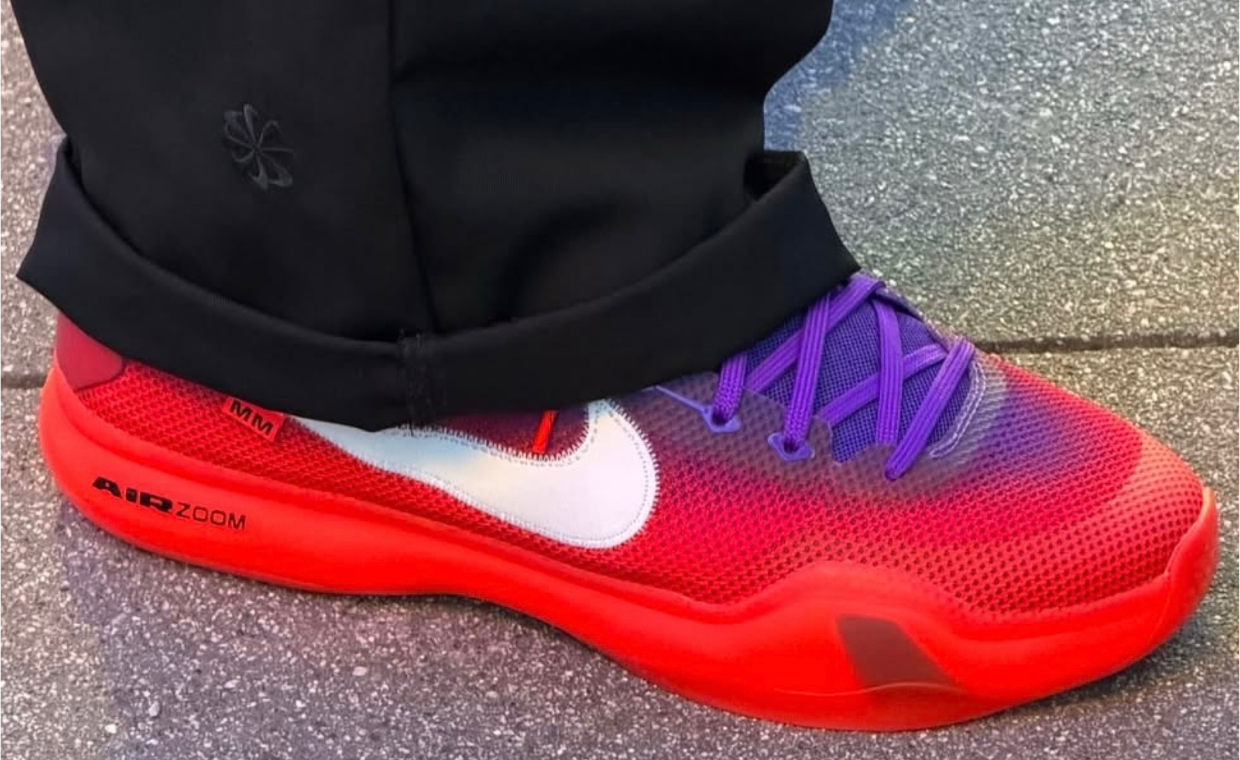 The Nike Mamba Invitational Kobe 10 Protro F&F Pair Mixes Red and Purple on the Upper
