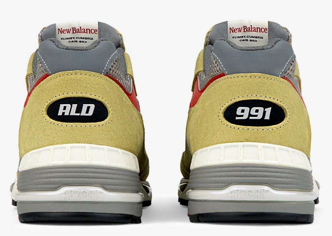 Aime Leon Dore x New Balance 991 Made in UK Celery Heel Detail