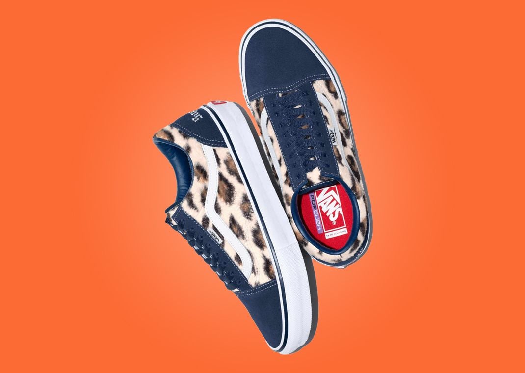 Supreme x Vans Old Skool Cheetah Print Navy Pair