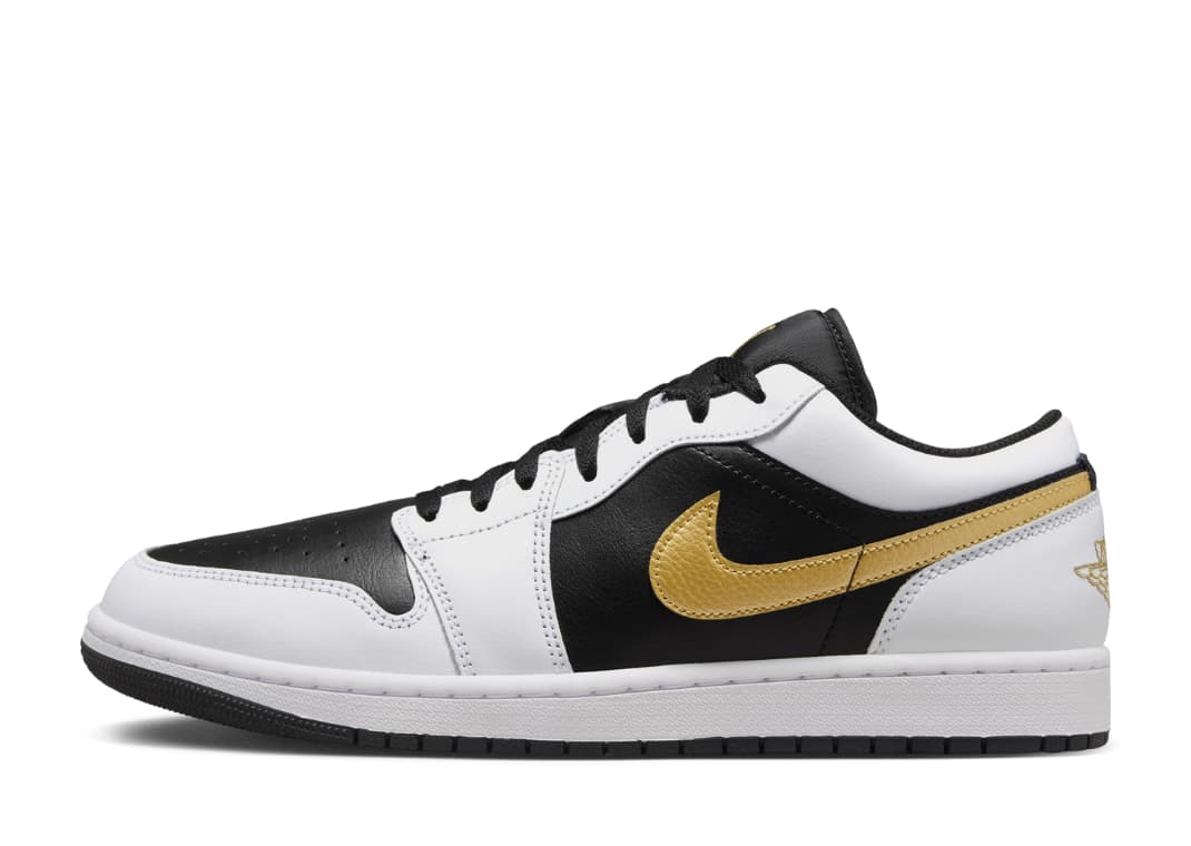 Air Jordan 1 Low White Black Metallic Gold