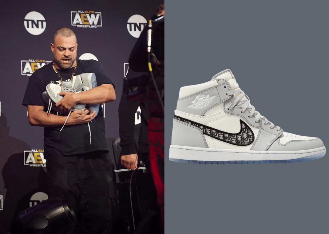 Eddie Kingston stealing The Young Bucks Dior x Air Jordan 1
