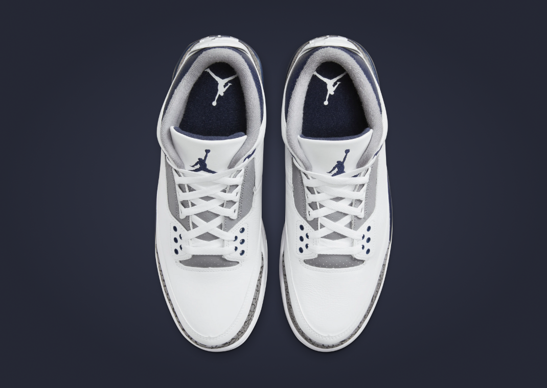 Air Jordan 3 Retro White Midnight Navy Top