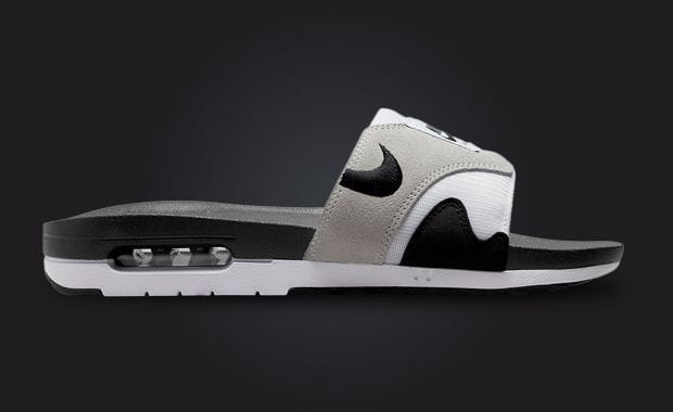 Get Poolside Ready With The Nike Air Max 1 Slide White Black Neutral Grey