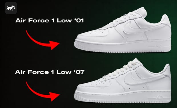 COMPARED: Nike Air Force 1 Low ‘01 vs. Nike Air Force 1 Low ‘07