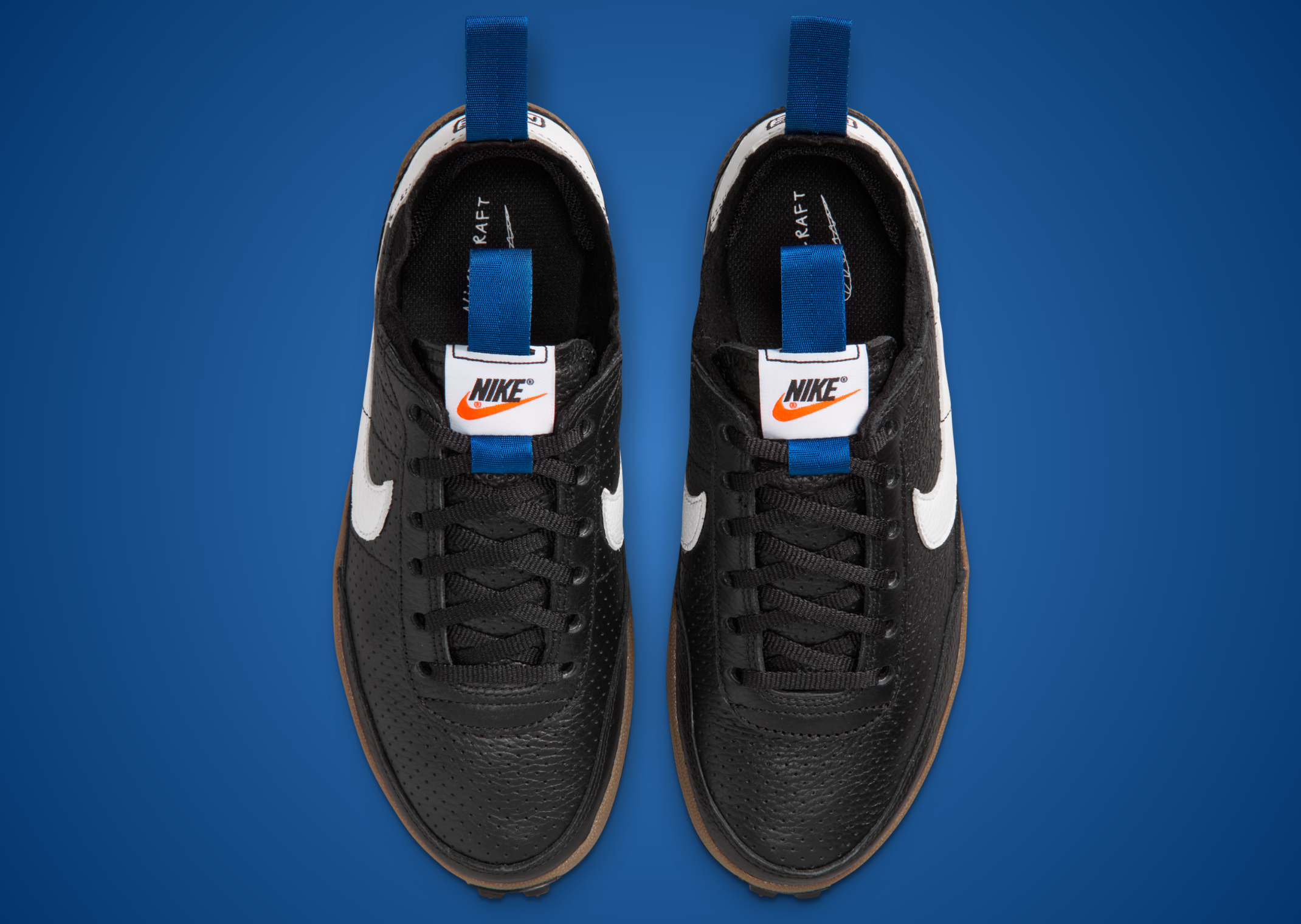 Tom Sachs x NikeCraft General Purpose Shoe Black White Team Royal - Top