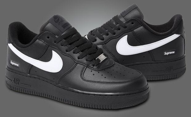 The Supreme x Nike Air Force 1 Low Black White Releases Fall 2025
