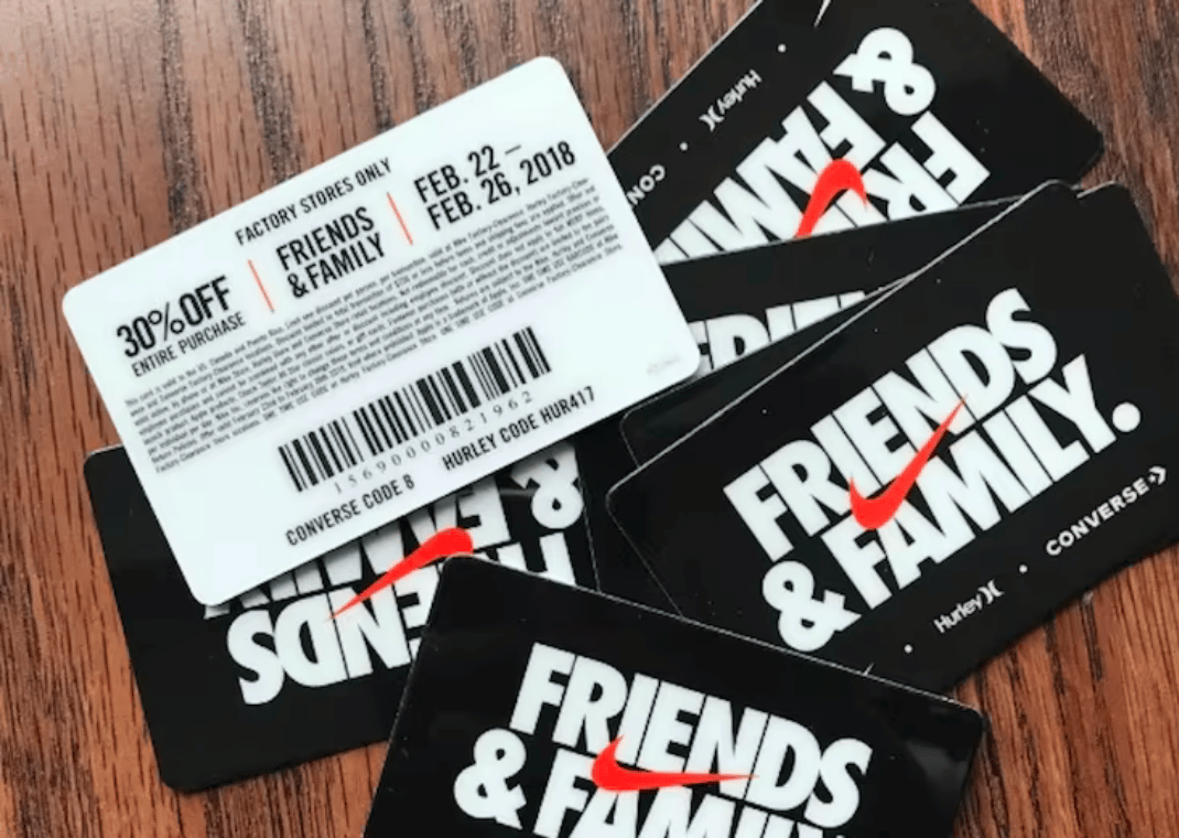 Nike Friends & FamilyPass card