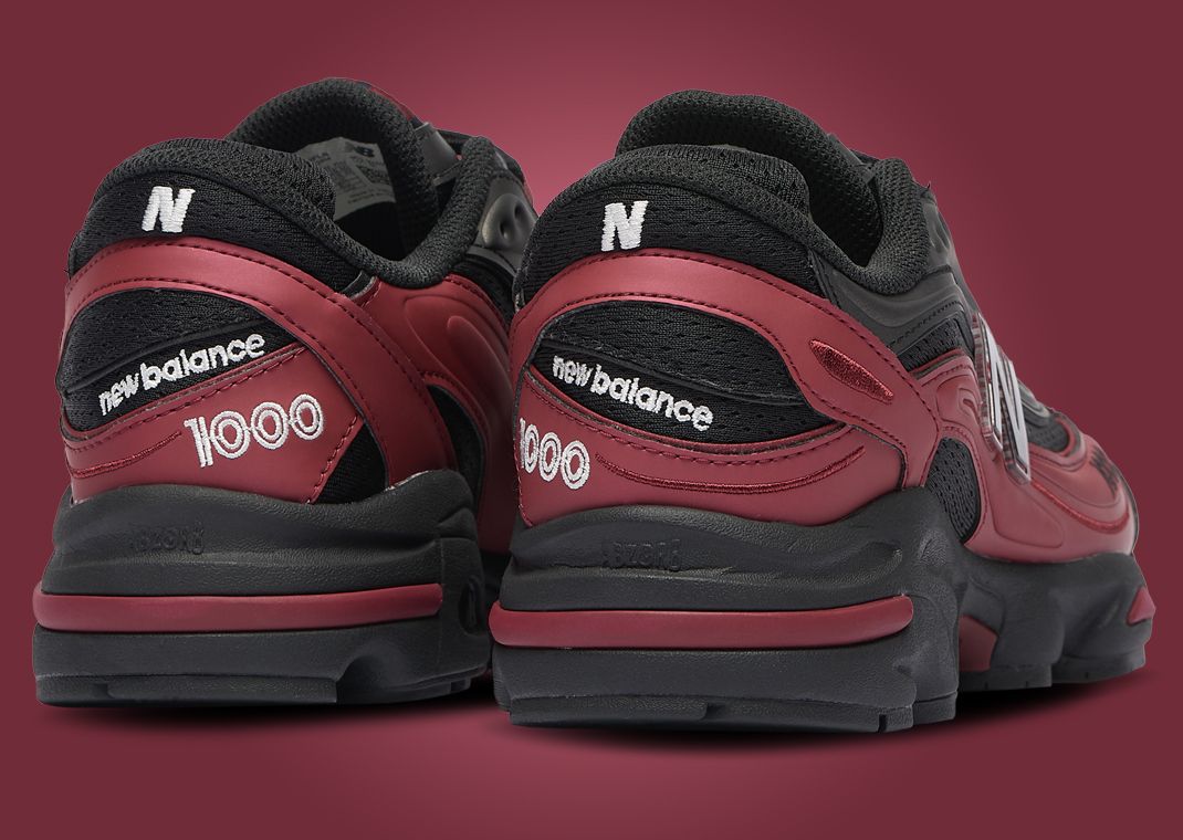 New Balance 1000 Monarch Burgundy Heel Angle