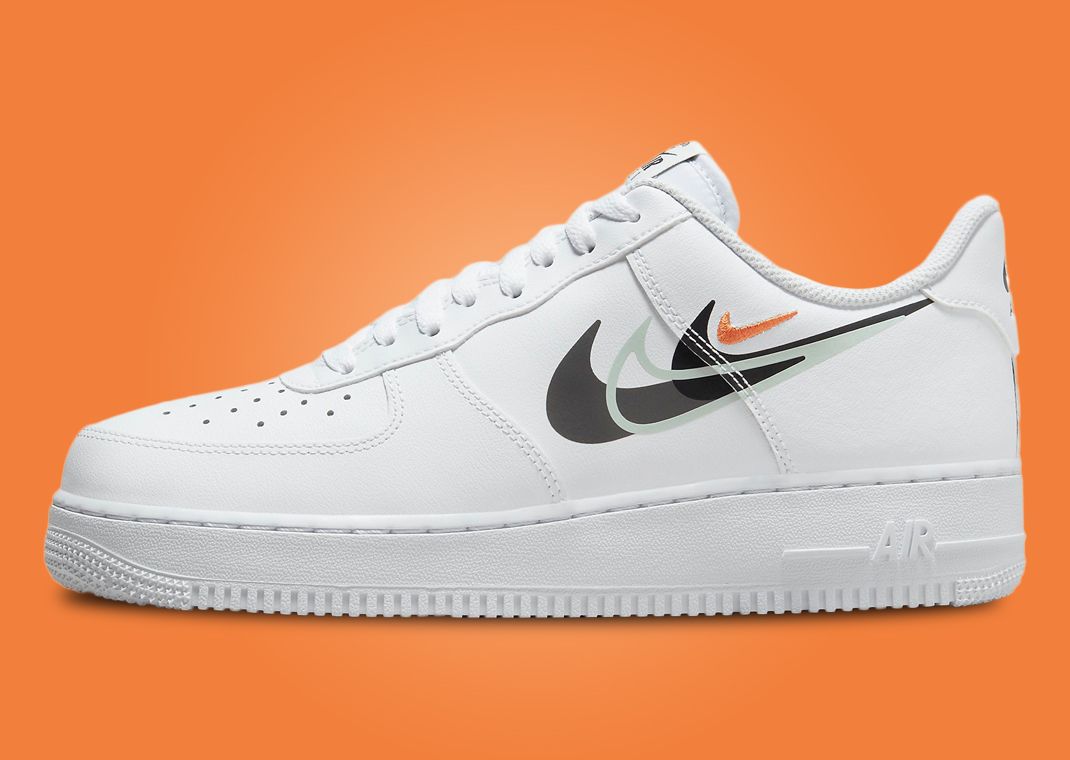 white air force 1 with orange swoosh