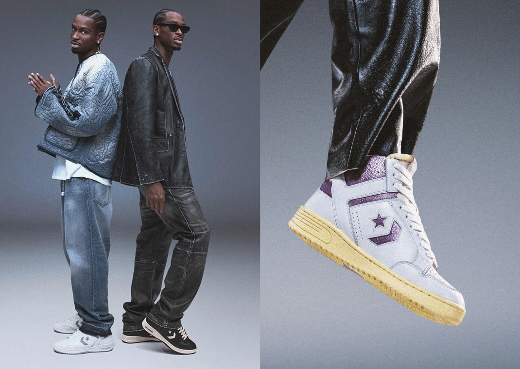 Shai Gilgeous-Alexander for the Converse Weapon (left) and his own colorway of the sneaker (right)