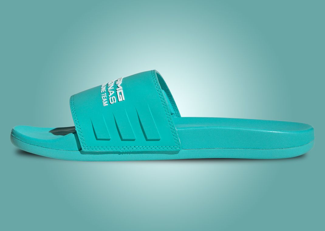 Mercedes AMG Petronas Formula One Team x adidas Adilette Comfort Semi Mint Rush Medial