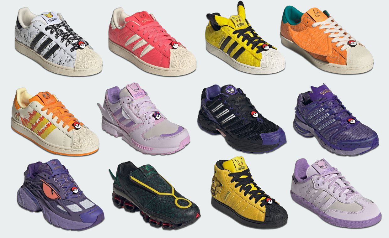 Check Out Official Images of the 12-Pair adidas Pokémon Collab Collection