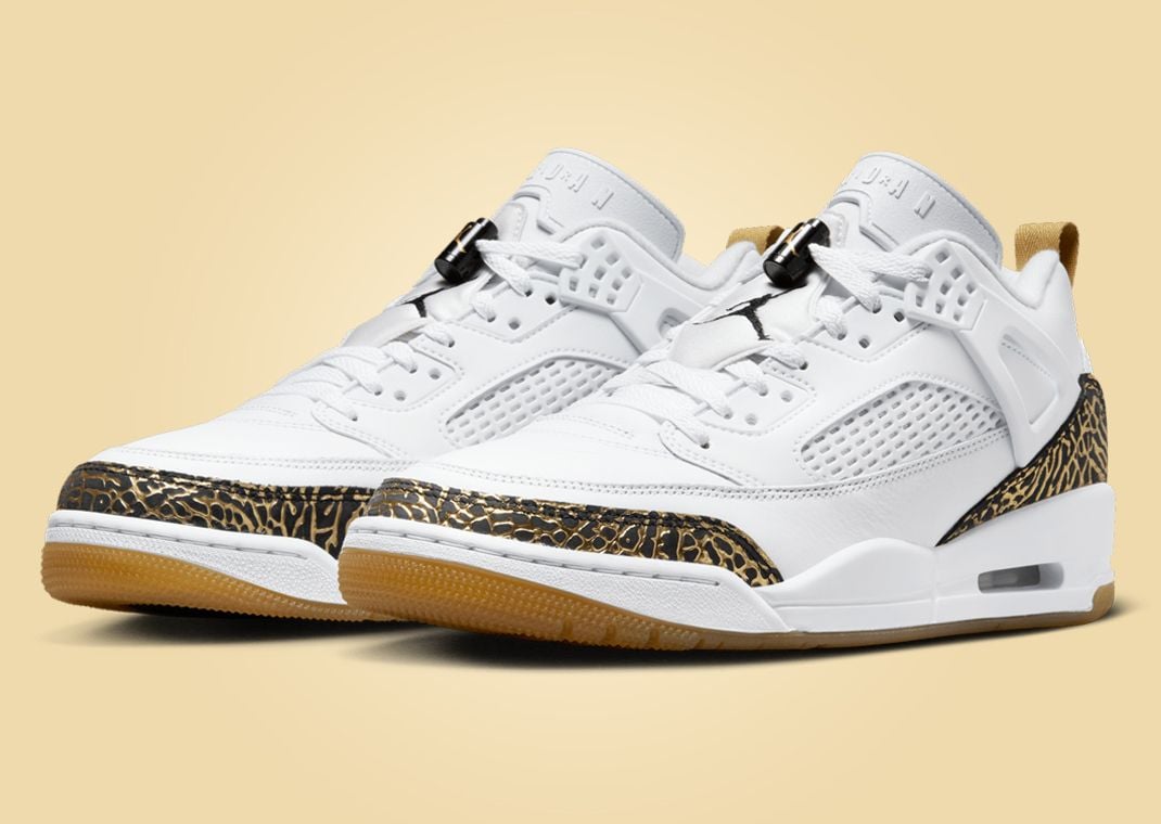 Jordan Spizike Low White Black Metallic Gold