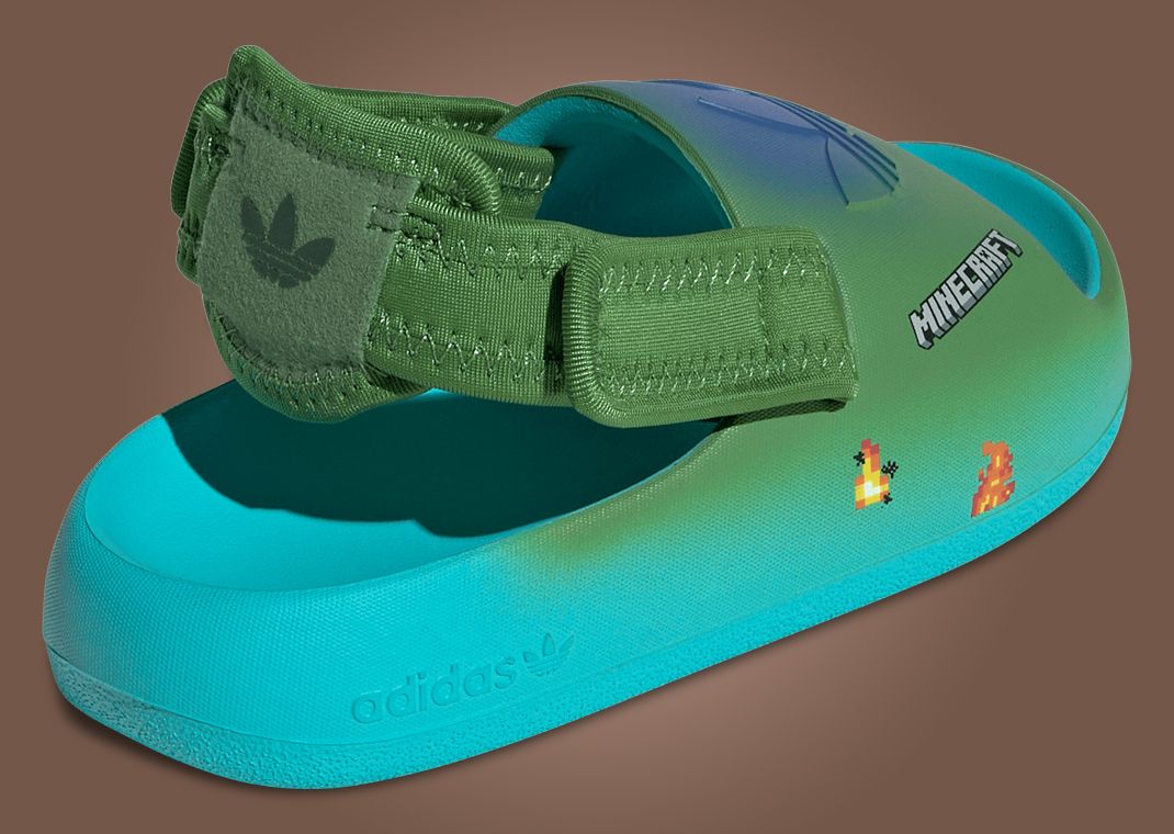 Minecraft x adidas Adifom Adilette Zombie (PS) Angle
