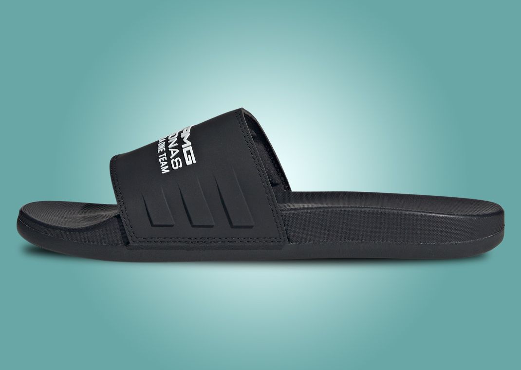 Mercedes AMG Petronas Formula One Team x adidas Adilette Comfort Core Black Medial