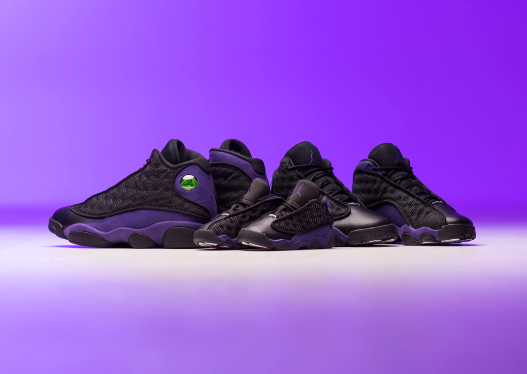 Jordan 13 Court Purple full family size run