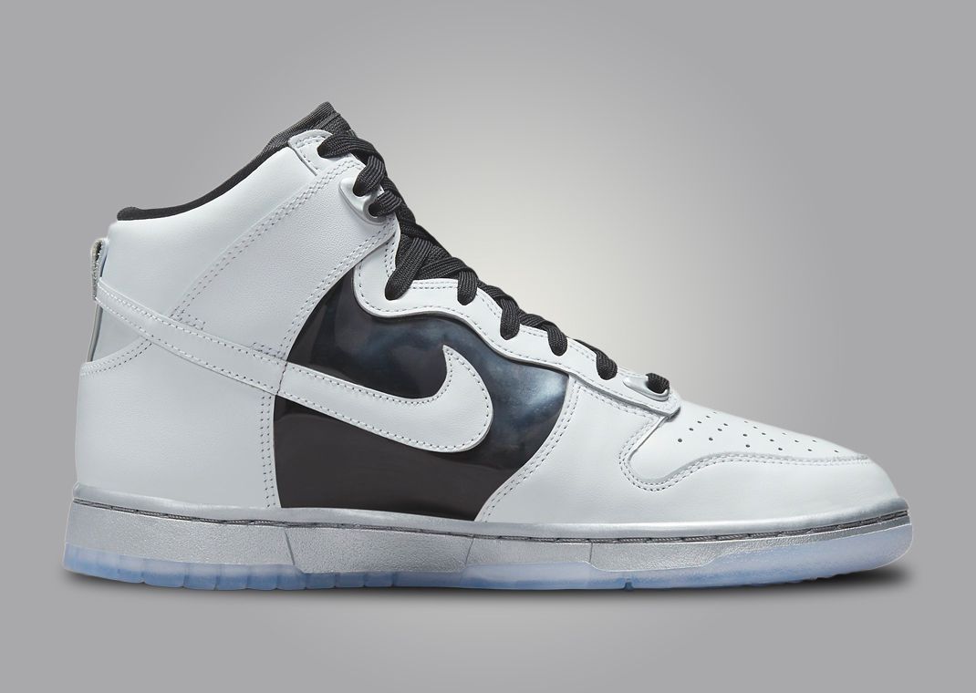 nike dunk high black metallic silver