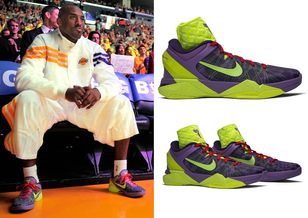 Kobe Bryant wearing the Nike Kobe 7 Christmas