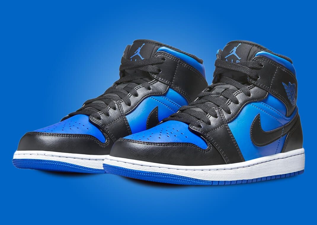 Air Jordan 1 Mid Black Royal Blue