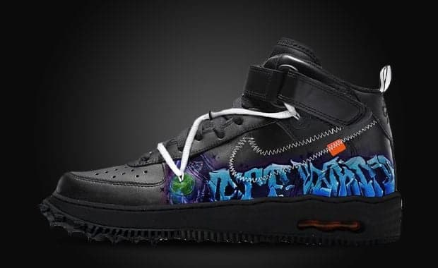 An All-Black Off-White x Nike Air Force 1 Mid Graffiti Is Revealed