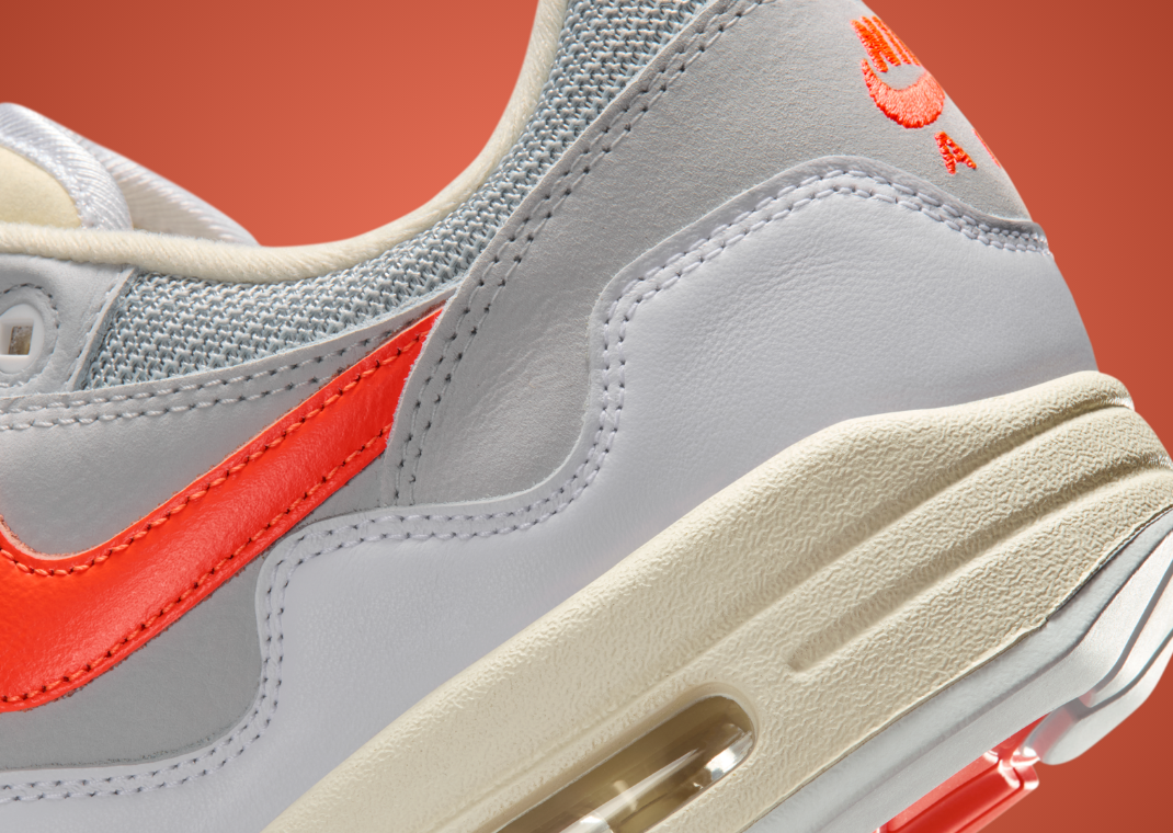 Patta x Nike Air Max 1 White Hyper Crimson - Heel Detail