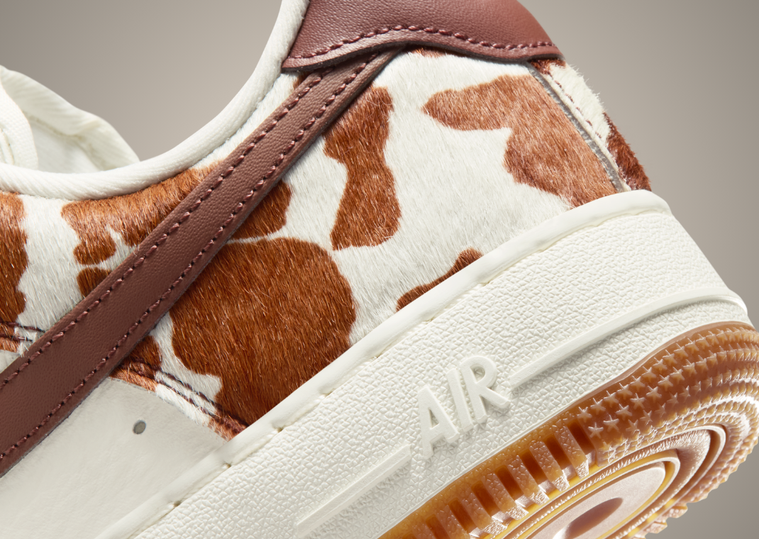 Nike Air Force 1 Low Cow Print Brown (W) - Heel Detail