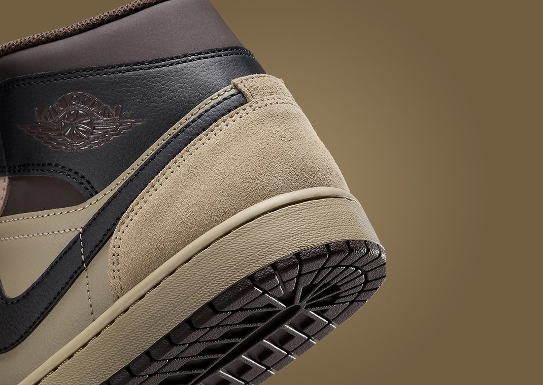 The Air Jordan 1 Mid Khaki Black Releases Spring 2025