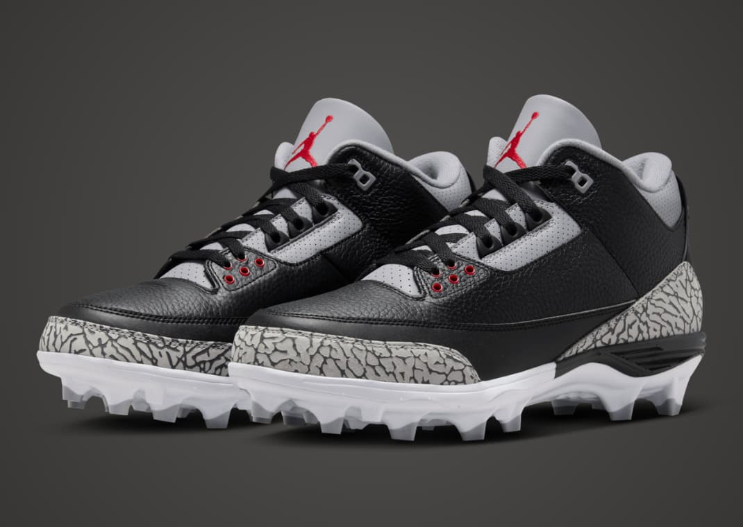 The Air Jordan 3 Mid TD Cleat Black Cement Releases July 2024