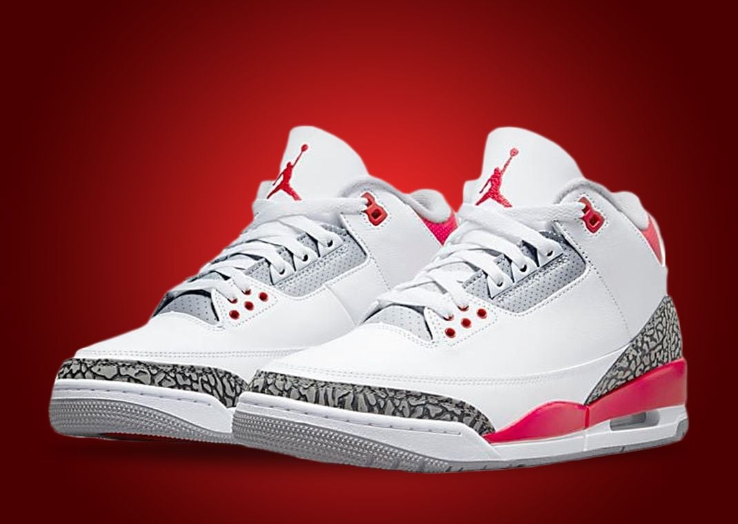 Jordan 3s red and white online