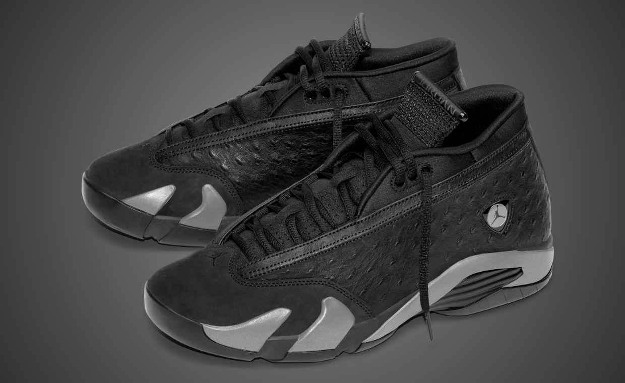 Take a Closer Look at the Ostrich Leather Air Jordan 14 Retro Low Black Pack