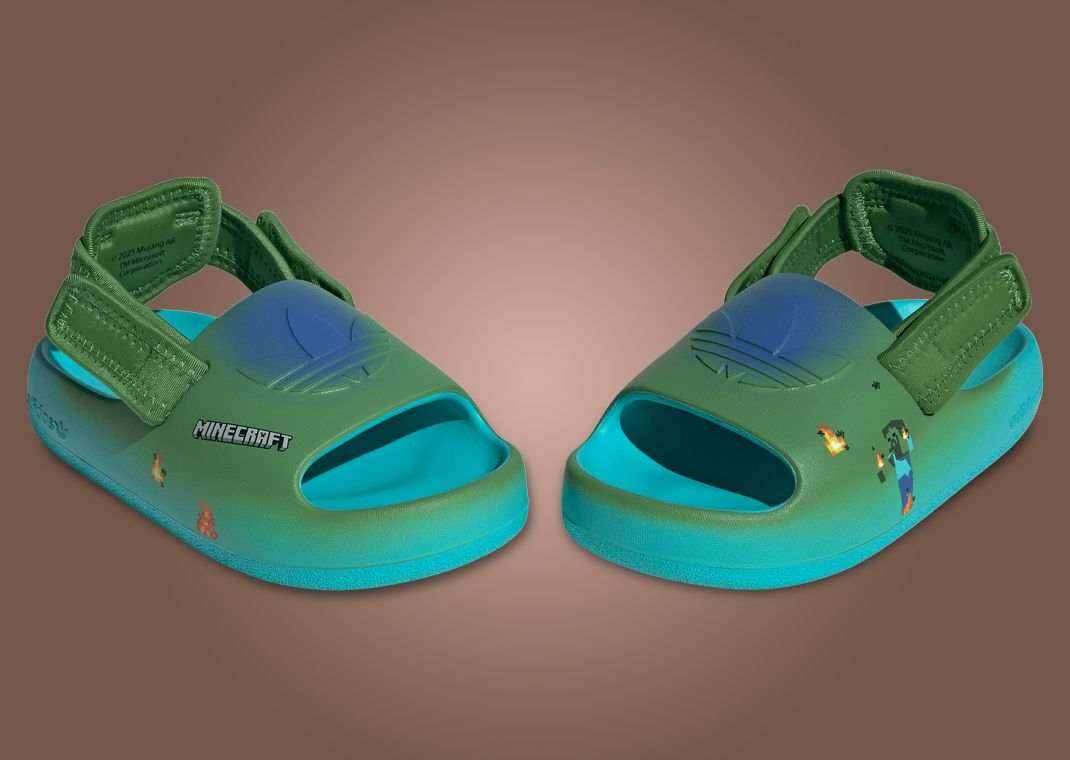 Minecraft x adidas Adifom Adilette Zombie (PS) Angle