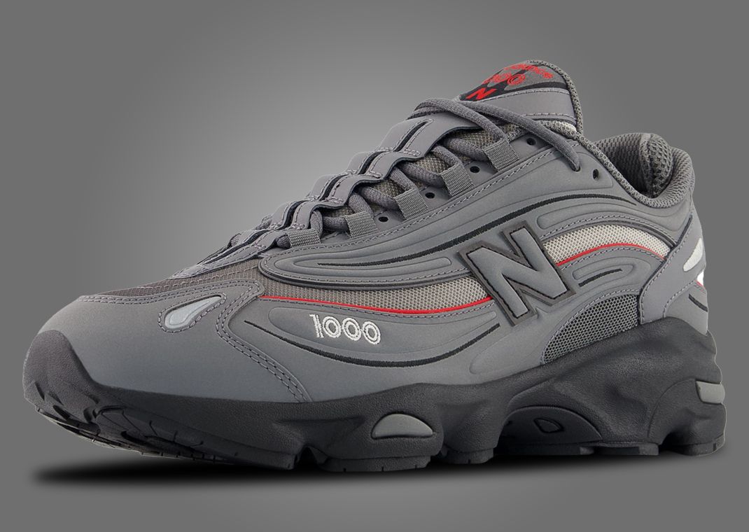 New Balance 1000 Grey Red Angle