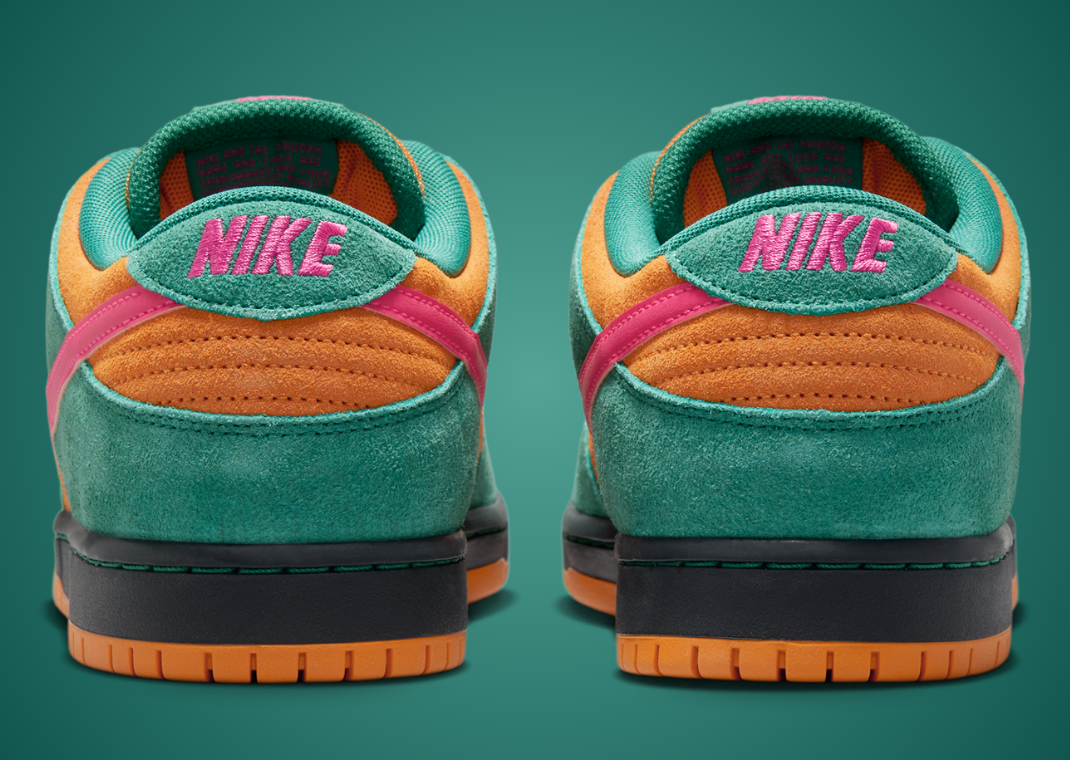 Nike SB Dunk Low Green Noise Watermelon Heel