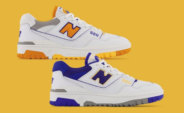 New Balance Dresses Two 550’s In LA Lakers Colors