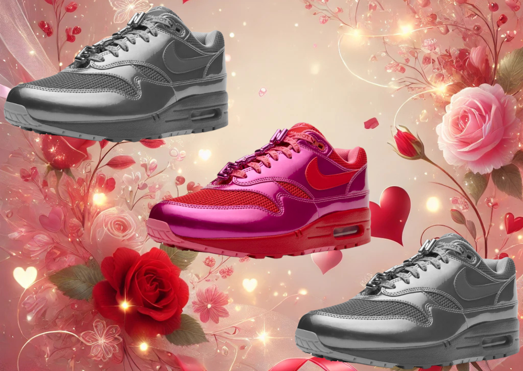 Nike Air Max 1 Valentine’s Day 2025 Pack (grey pairs shown for reference)