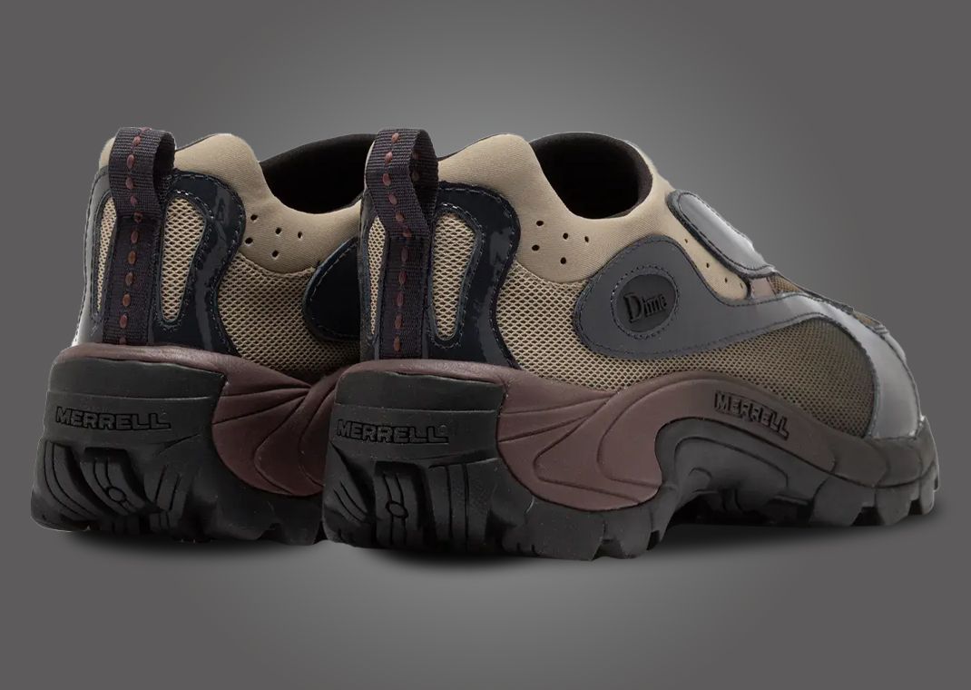 Dime x Merrell 1TRL Moc Speed Streak Brown Heel Angle