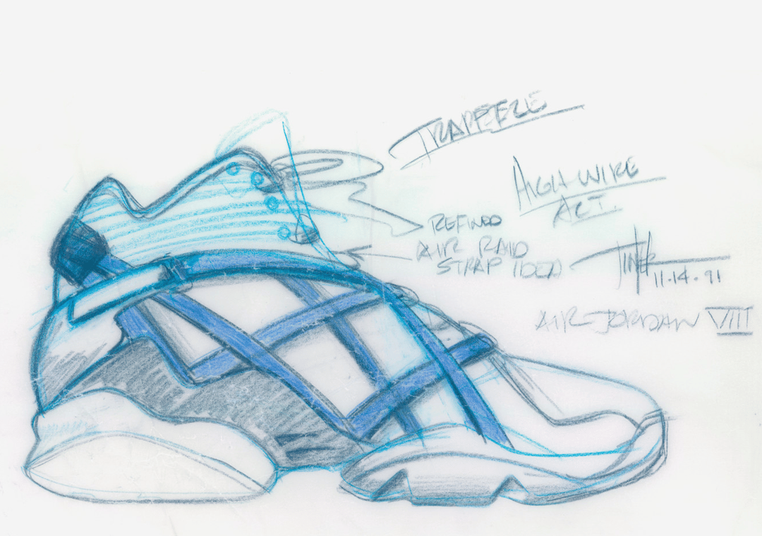 Original Air Jordan 8 Sketch By Tinker Hatfield