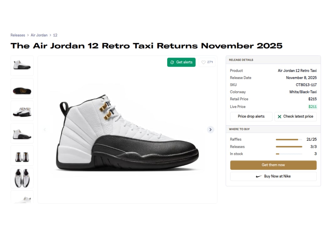 Air Jordan 12 Retro Taxi 