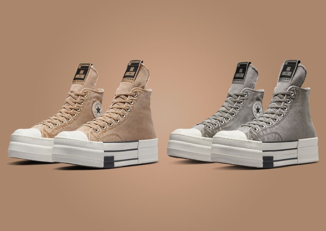 Rick Owens x Converse DBL DRKSTAR Hi Washed Canvas Pack