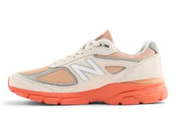 New Balance 990v4 Made in USA Blue Crab Tangerine Heat - Medial