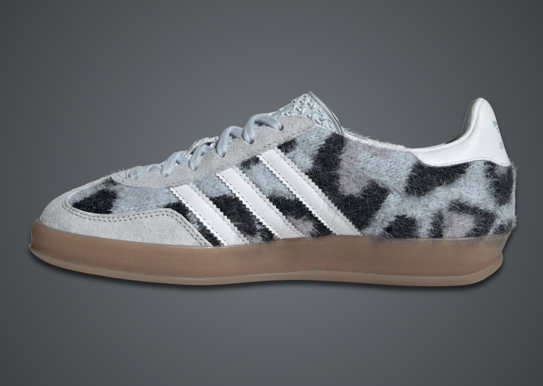atmos Pink x adidas Gazelle Indoor Trinity Leopard Halo Blue Medial