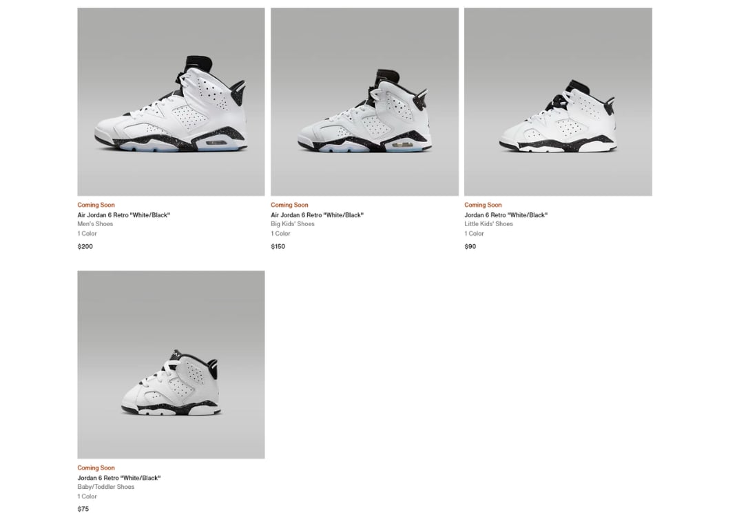 Air Jordan 6 Retro Reverse Oreo Nike Page