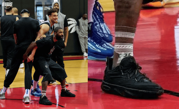 Kyrie wearing a new prototype ANTA Kai sneaker